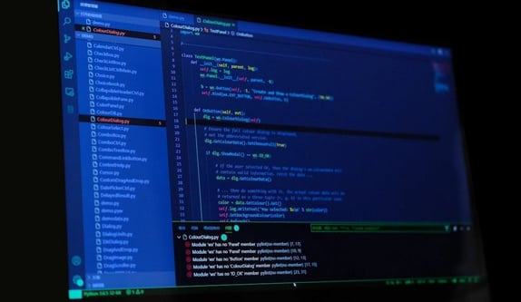AI software tools, code on a computer screen