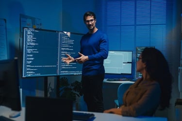 Close-up of code on a screen
